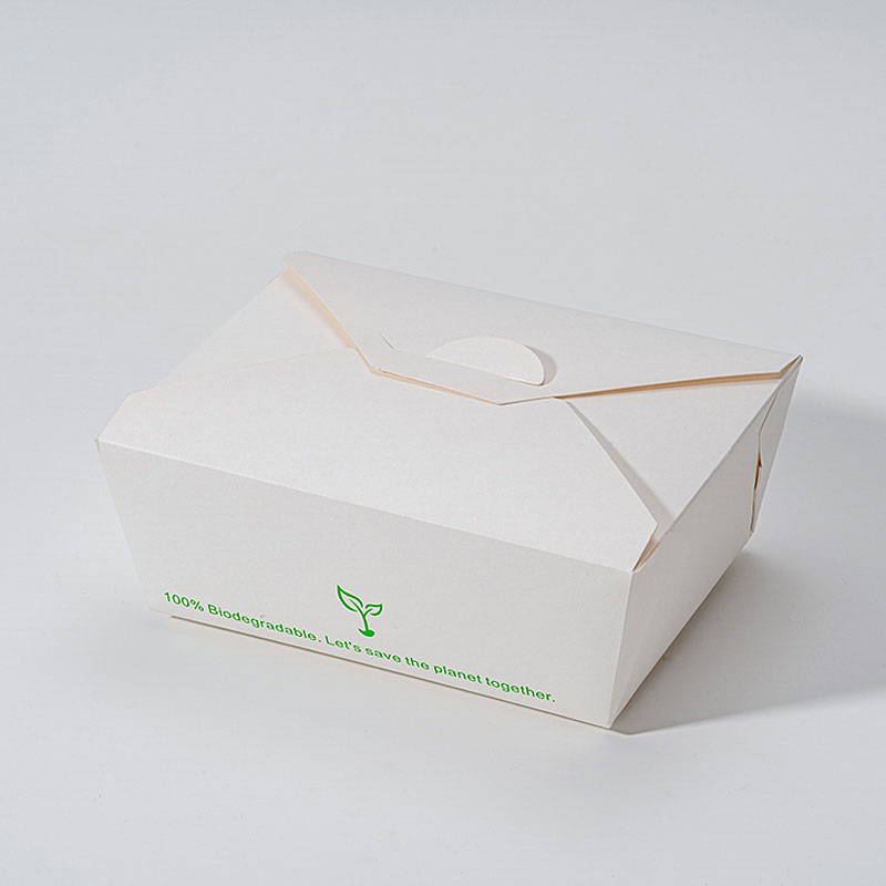 Caja de papel forrada con PLA para entrega de preparación de comidas